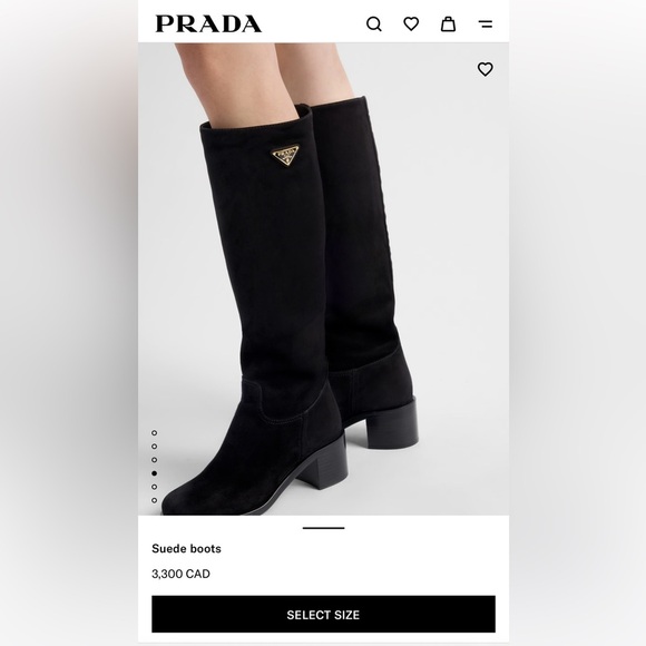 Prada brown leather classic knee high tall riding boots - size 35.5 (US 5.5) - Picture 11 of 12
